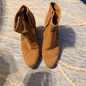 Brown Perforated Ankle Boots